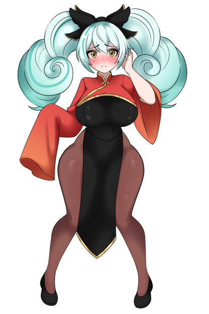 [OC] Meilin the Shy Girl! Water-Resistant Vinyl Waifu Anime Sticker!