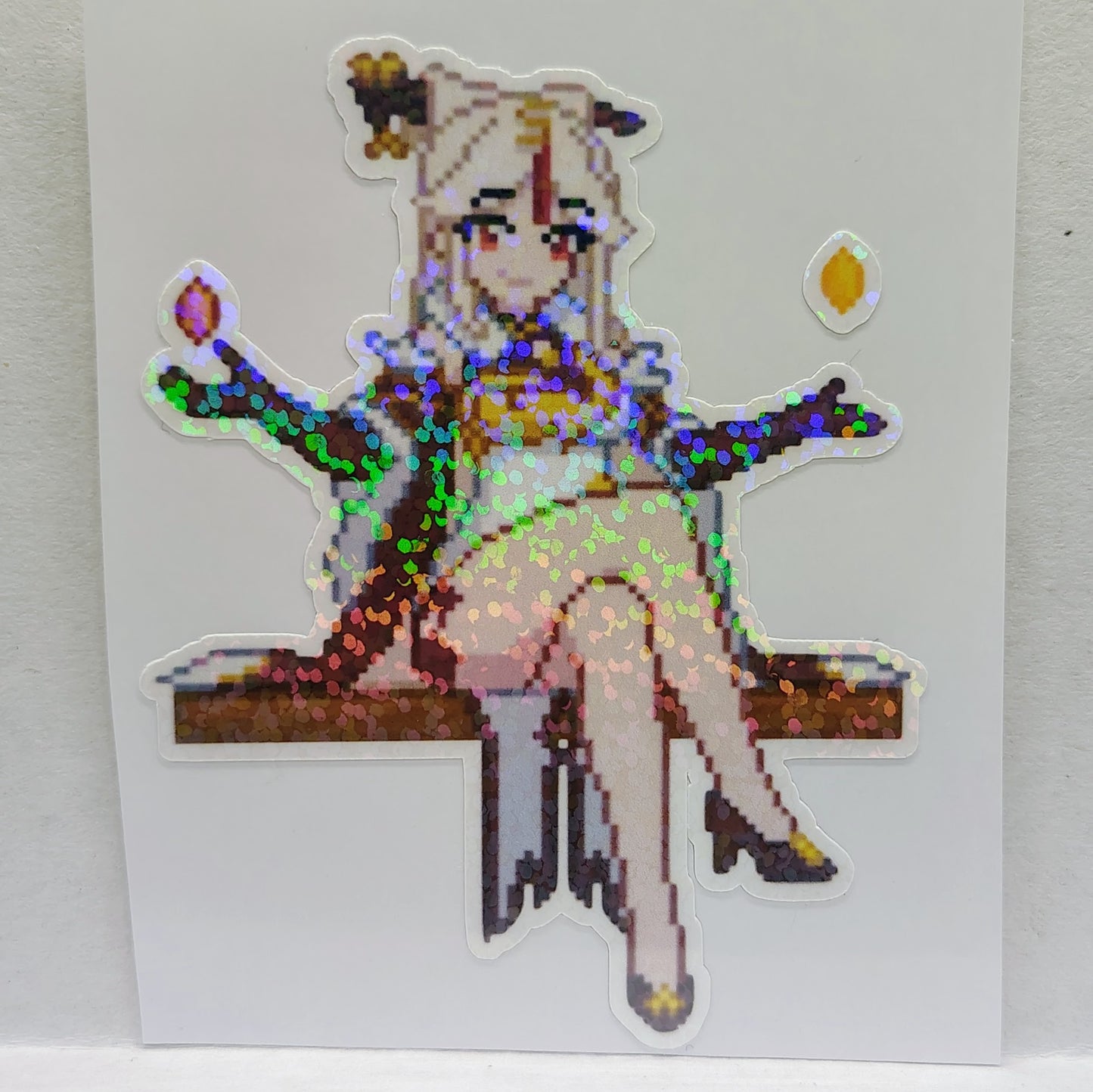 [Genshin Impact] Pixel Ningguang Fan Art Water-Resistant Vinyl Sticker! Fan-Made Merchandise!