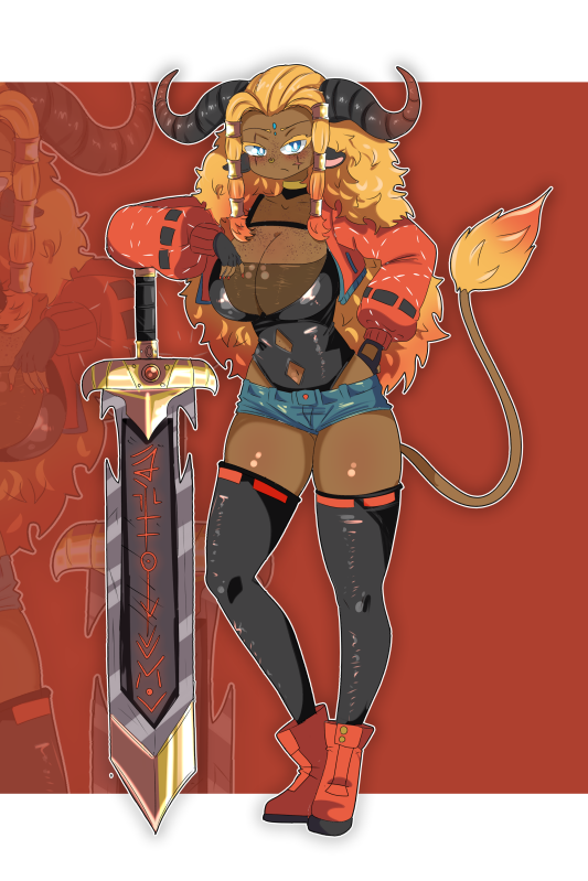 [OC] Uzgaba Valerie the Unbroken! Water-Resistant Vinyl Waifu Anime Sticker!