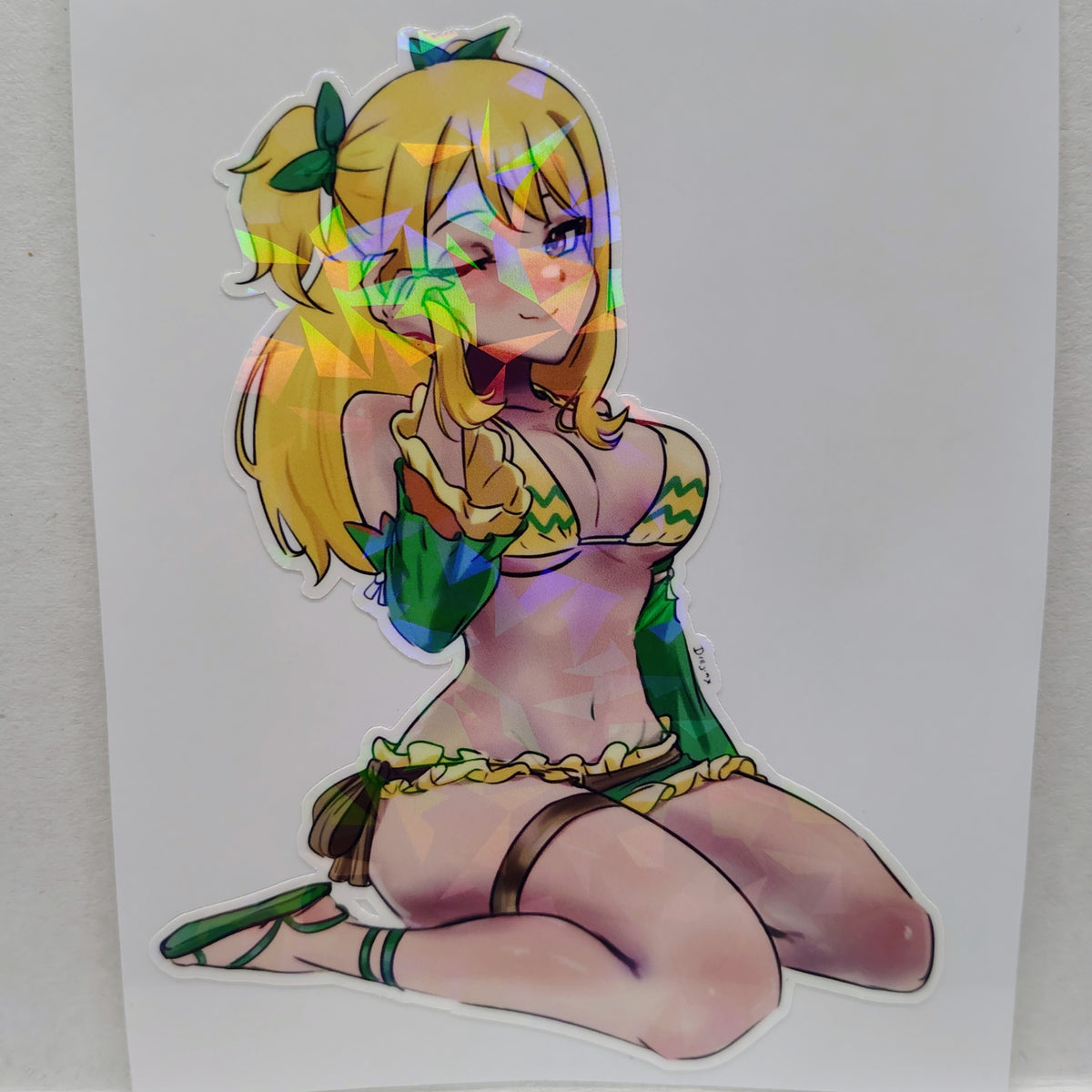 [Fairy Tail] Lucy Heartfilia Bikini Sitting Aquarius Form! Water-Resistant Vinyl Waifu Anime Girl Sticker!
