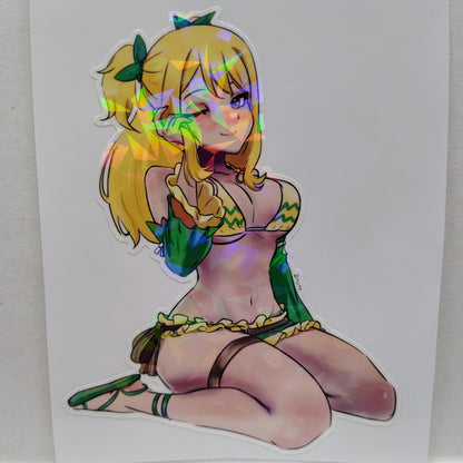 [Fairy Tail] Lucy Heartfilia Bikini Sitting Aquarius Form! Water-Resistant Vinyl Waifu Anime Girl Sticker!
