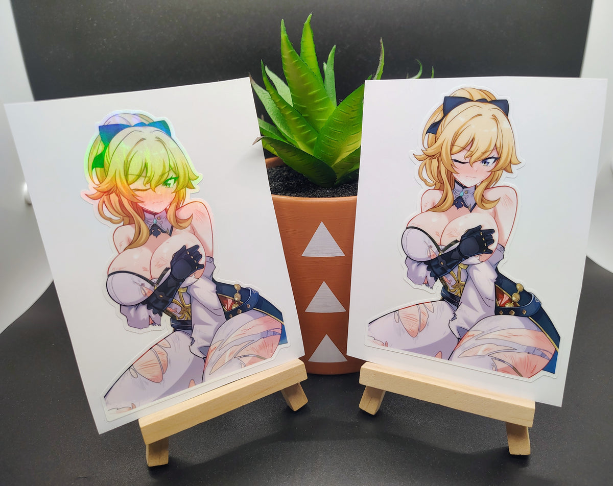[Genshin Impact] Jean Battle Torn Fan Art Water-Resistant Vinyl Waifu Anime Girl Sticker Decal!