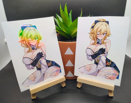 [Genshin Impact] Jean Battle Torn Fan Art Water-Resistant Vinyl Waifu Anime Girl Sticker Decal!