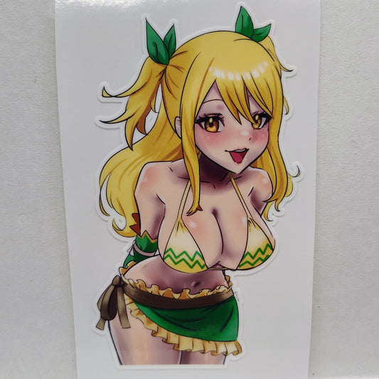 [Fairy Tail] Lucy Heartfilia Bikini Aquarius Form! Water-Resistant Vinyl Waifu Anime Girl Sticker!