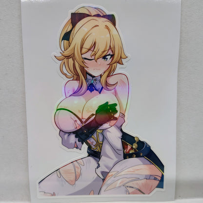 [Genshin Impact] Jean Battle Torn Fan Art Water-Resistant Vinyl Waifu Anime Girl Sticker Decal!