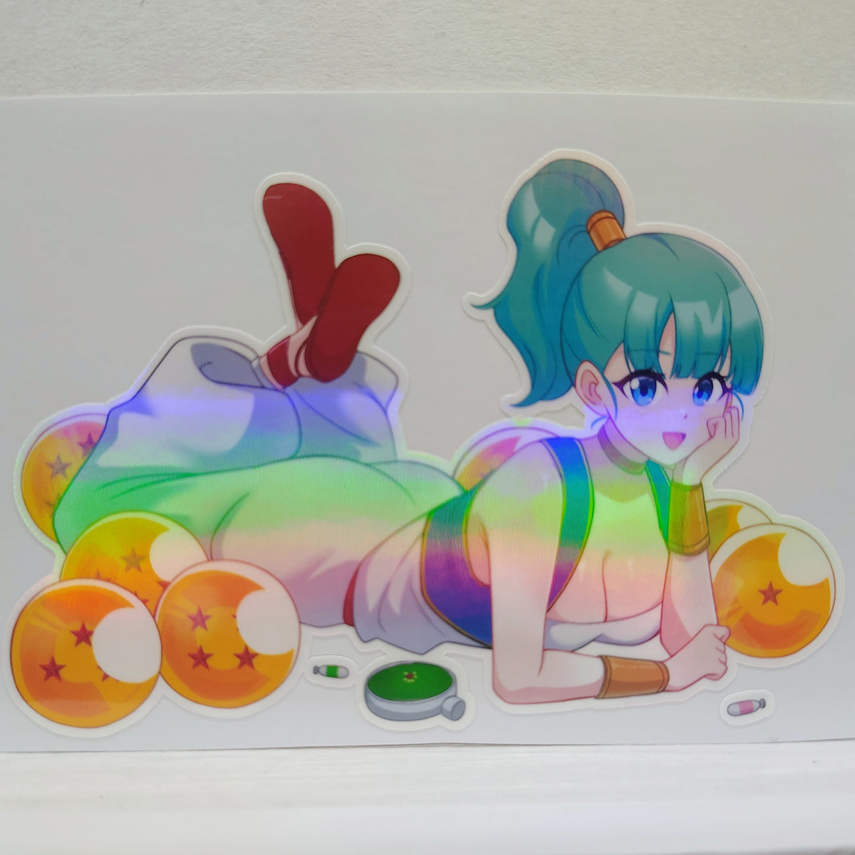 [Dragon Ball Z] Bulma & The Dragon Balls Fan Art Water-Resistant Vinyl Waifu Anime Girl Sticker Decal!