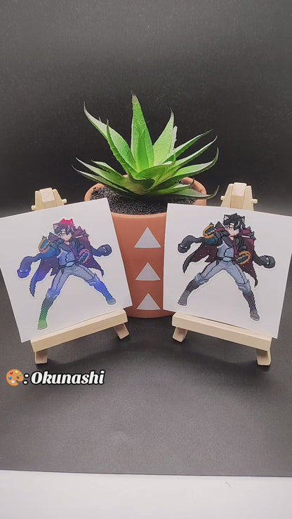 [Genshin Impact] Pixel Wriothesley Fan Art Water-Resistant Vinyl Sticker! Fan-Made Merchandise!