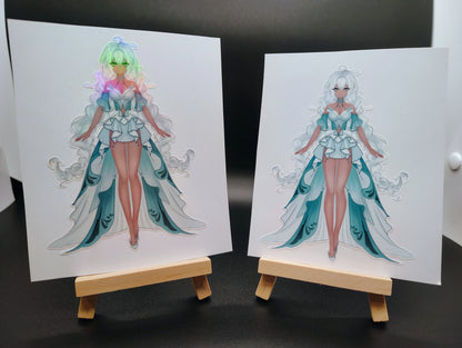 [OC] Rosileah the Winter Butterfly Anime Girl Sticker! Water-Resistant Vinyl Sticker!