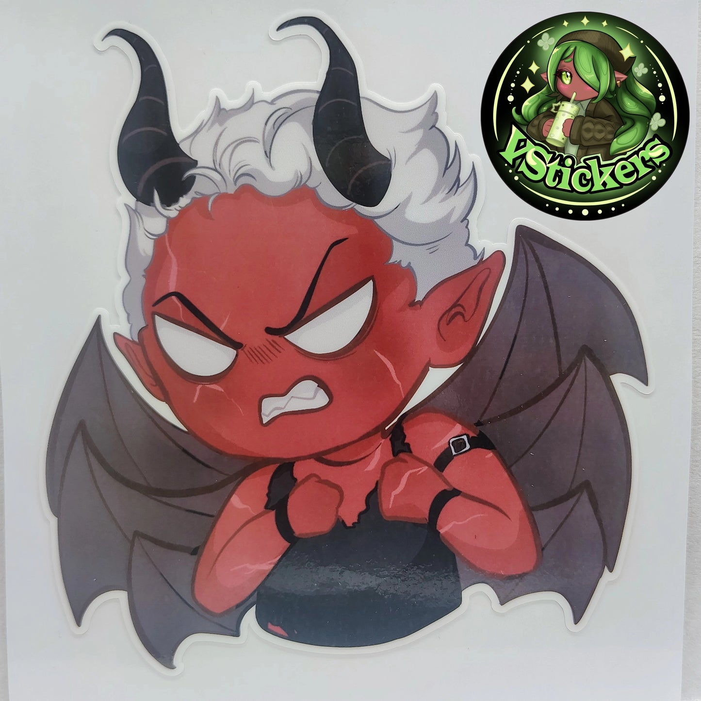 [OC] Wallie Chibi Rage Sticker! Water-Resistant Vinyl Sticker!