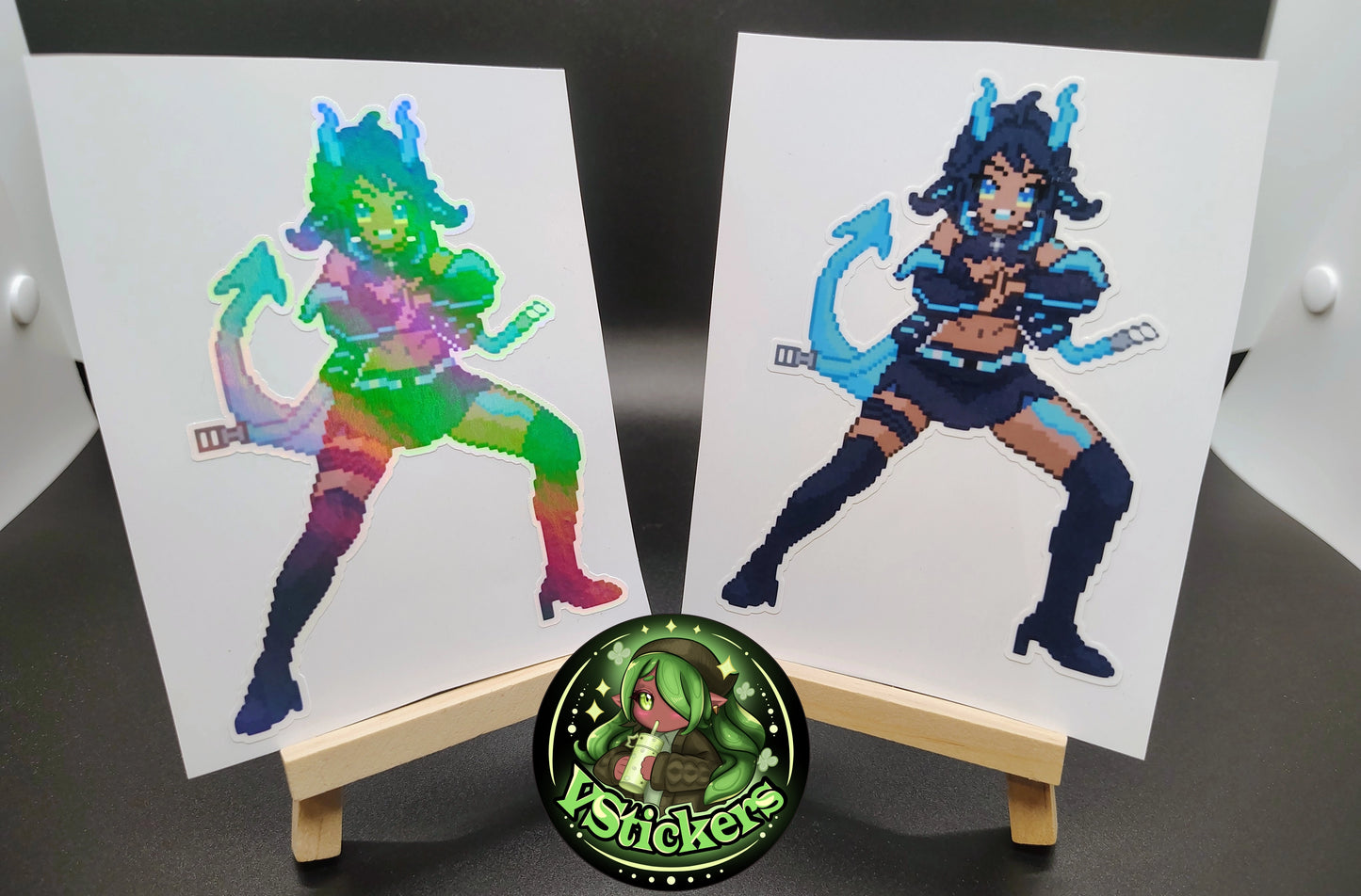 [VTuber] SynthwWave Clone Jutsu Fan Art Sticker! Water-Resistant Vinyl Sticker!