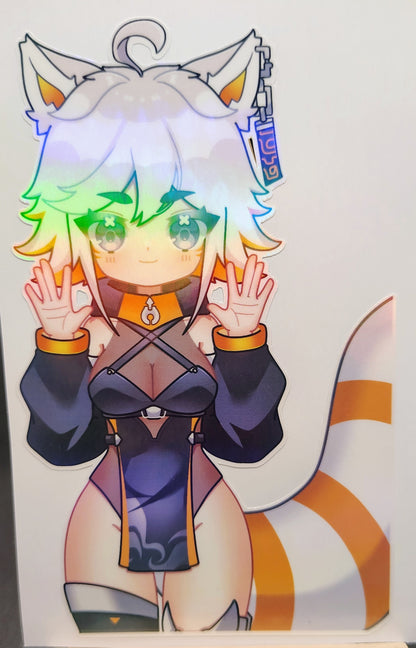 [VTuber] Deme Fan Art Sticker! Holographic Versions Available! Water-Resistant Vinyl Sticker!