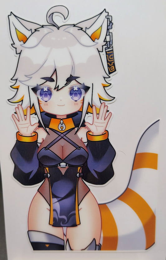 [VTuber] Deme Fan Art Sticker! Holographic Versions Available! Water-Resistant Vinyl Sticker!