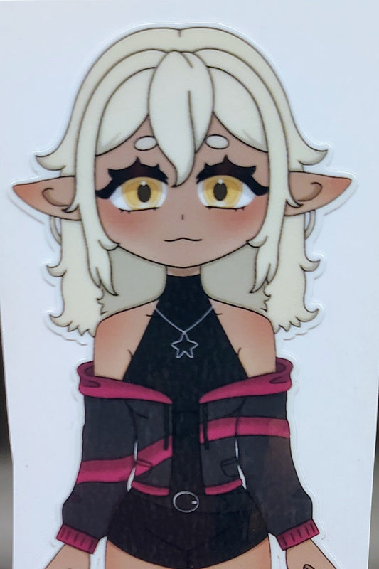 [OC] Chibi Selene X the Assassin Anime Girl Sticker! Water-Resistant Vinyl Sticker!